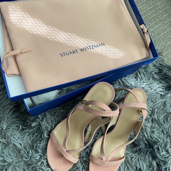 NWT Stuart Weitzman Women’s PINK Suede Sandal Barbie Vibes!! - Picture 2 of 4